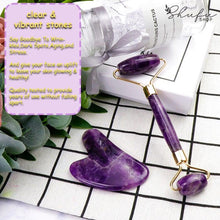 Load the picture into the gallery viewer, Amethyst Gua Sha Gesichtsroller
