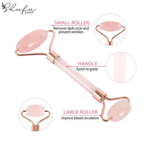 Gua Sha Gesichtsroller Rosenquarz Shufu Shop