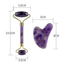 Laden Sie das Bild in den Galerie-Viewer, Amethyst Gua Sha Gesichtsroller
