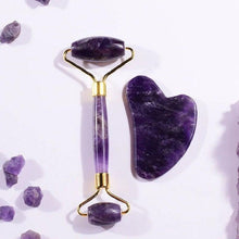 Laden Sie das Bild in den Galerie-Viewer, Amethyst Gua Sha Gesichtsroller
